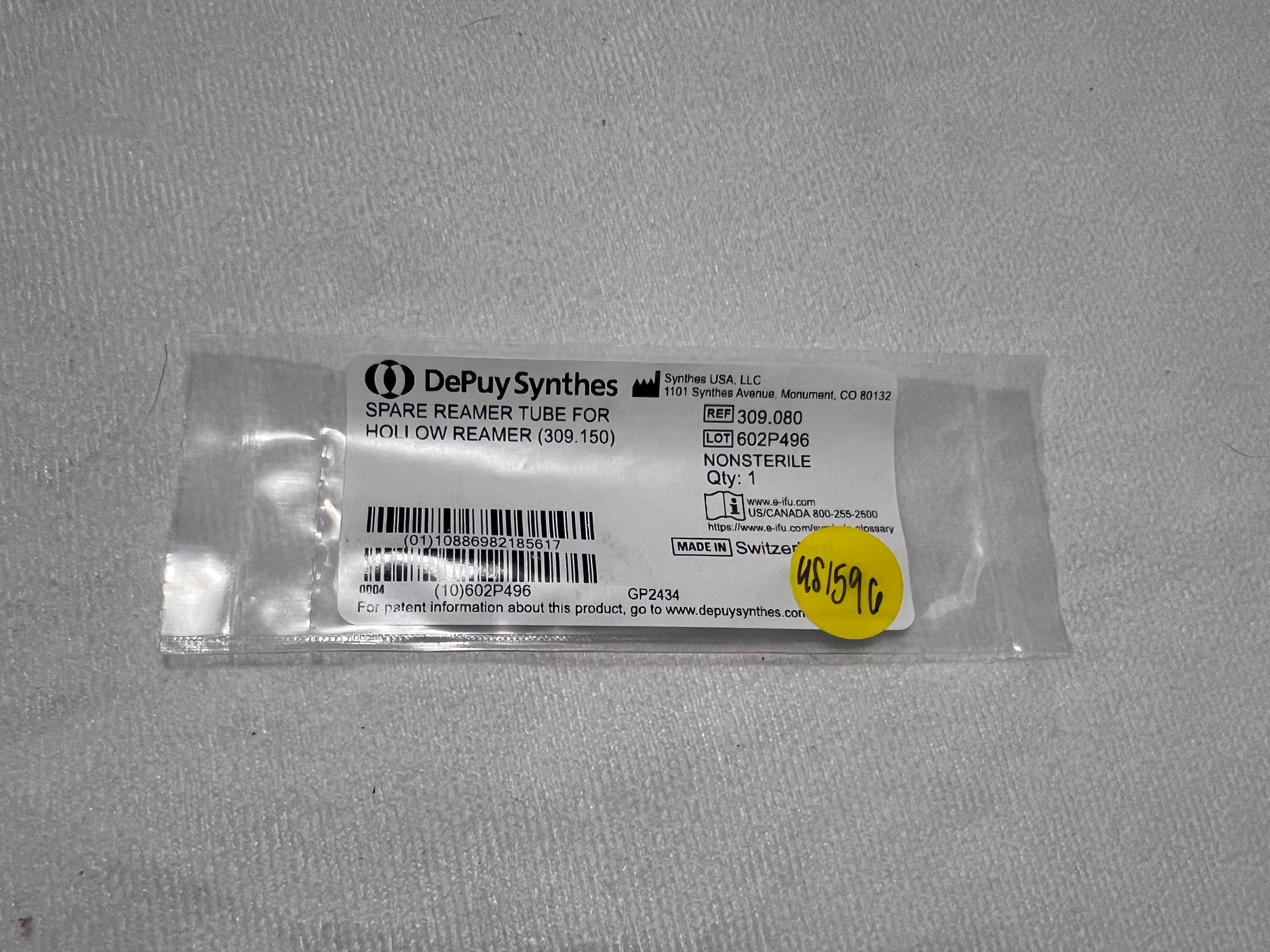 309.080 NEW Spare Reamer Tube For Hollow Reamer US1596