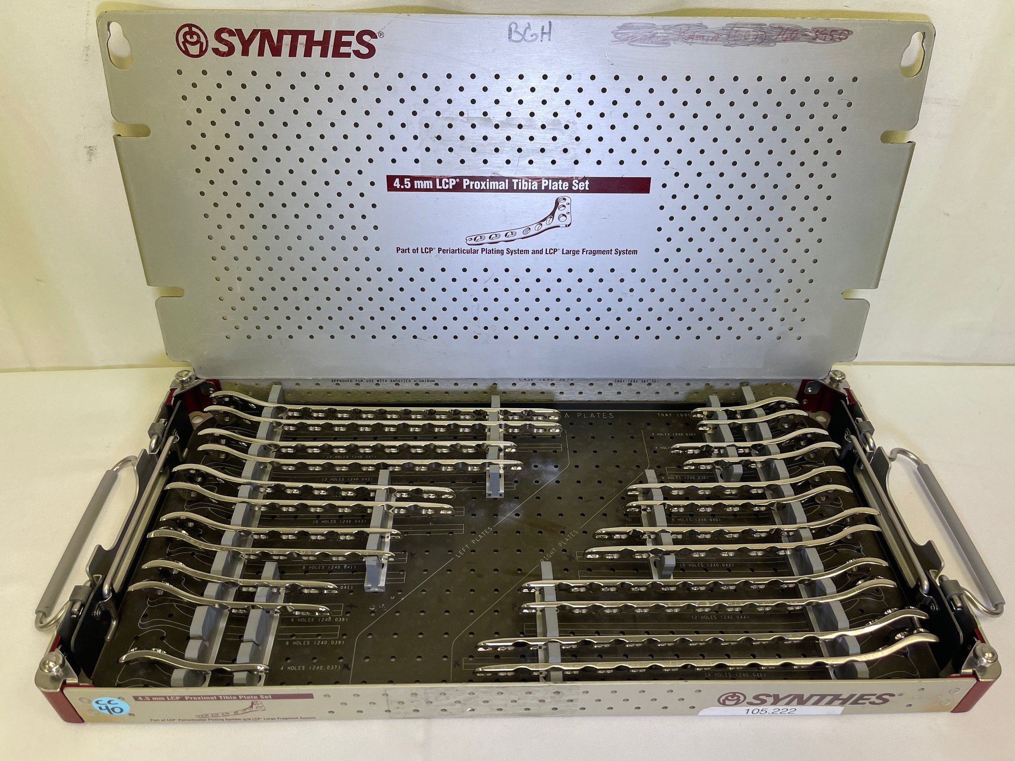 4.5mm LCP Proximal Tibia Plate Set 105.222 CCMED40