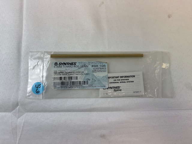 498.106 6mm TI Hard Rod 150mm US6