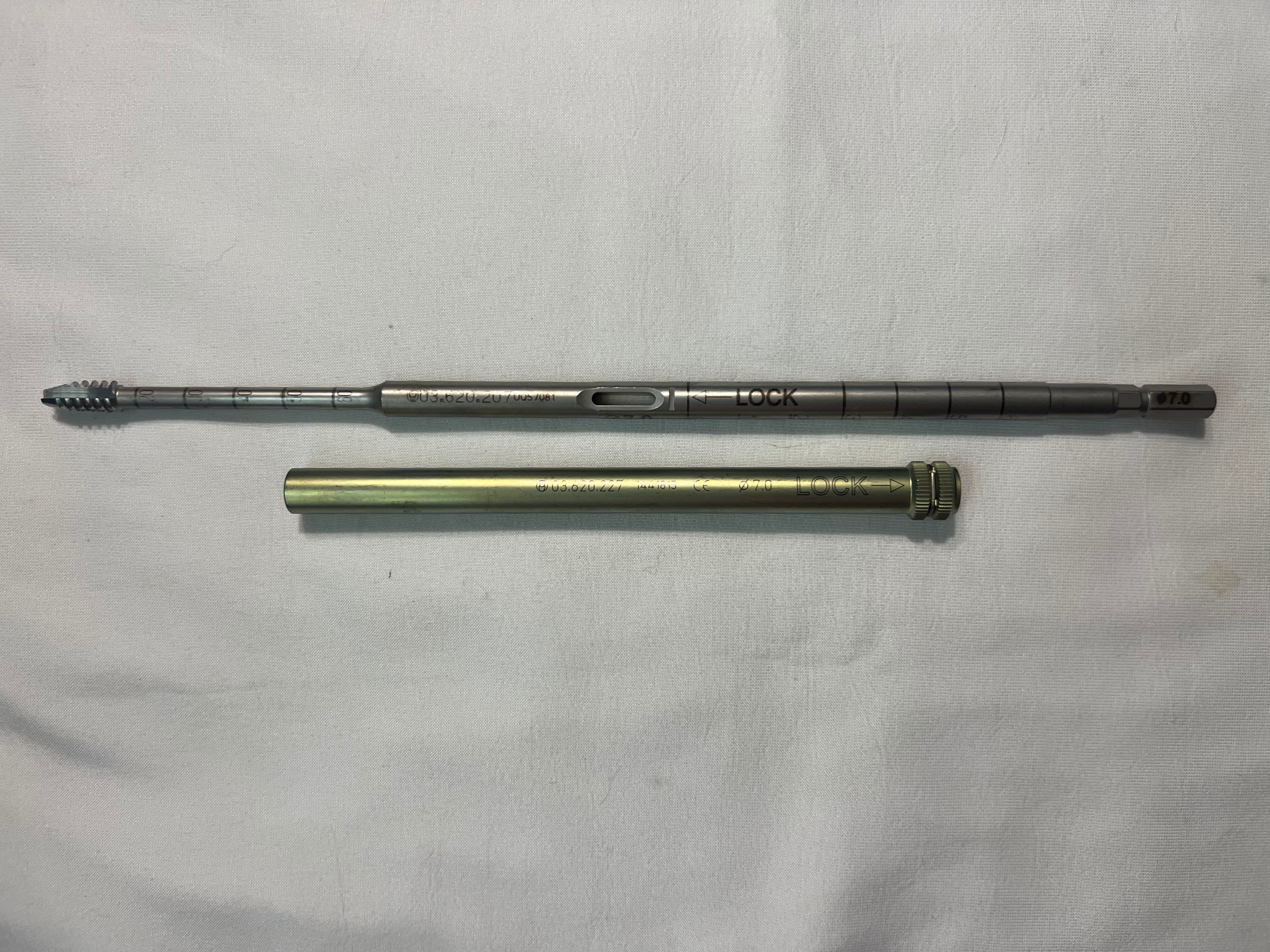 03.620.207 Cannulated Tap & 03.620.227 Protection Sleeve For 7mm Dual Core Screws US1457