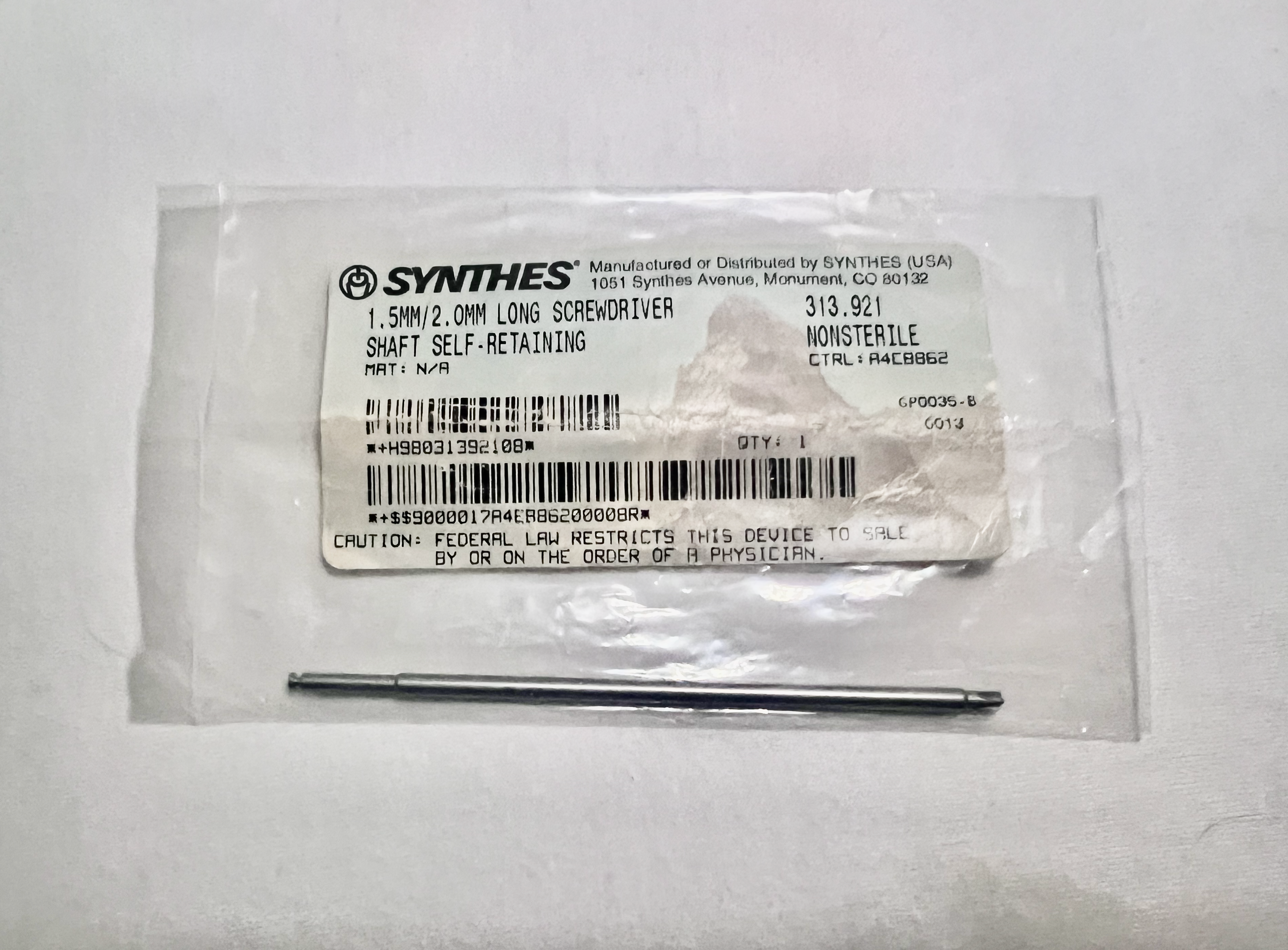 313.921 NEW Long 1.5mm/2mm Cruciform Driver US1963