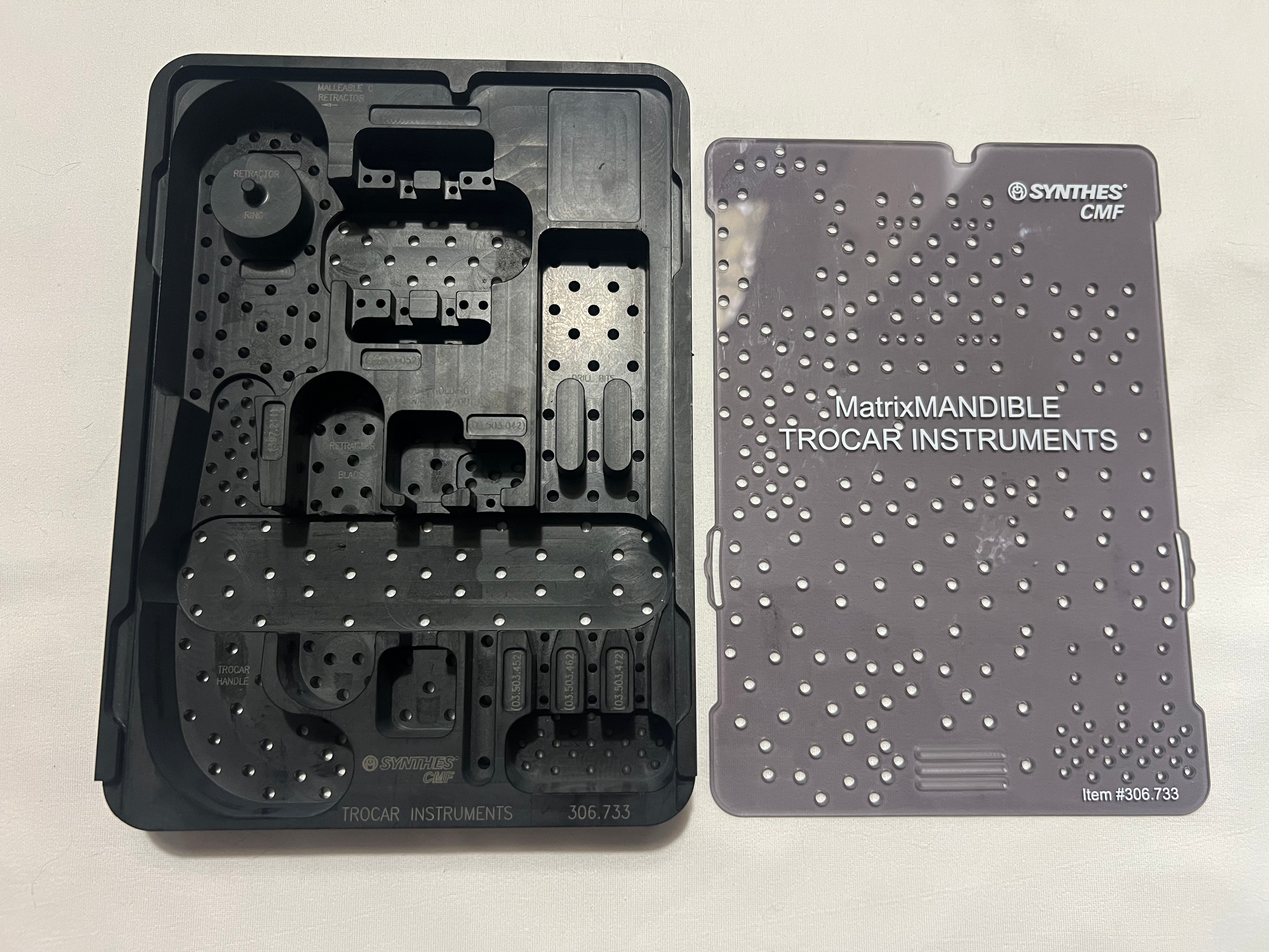 306.733 MatrixMANDIBLE Trocar Instruments Case US1542